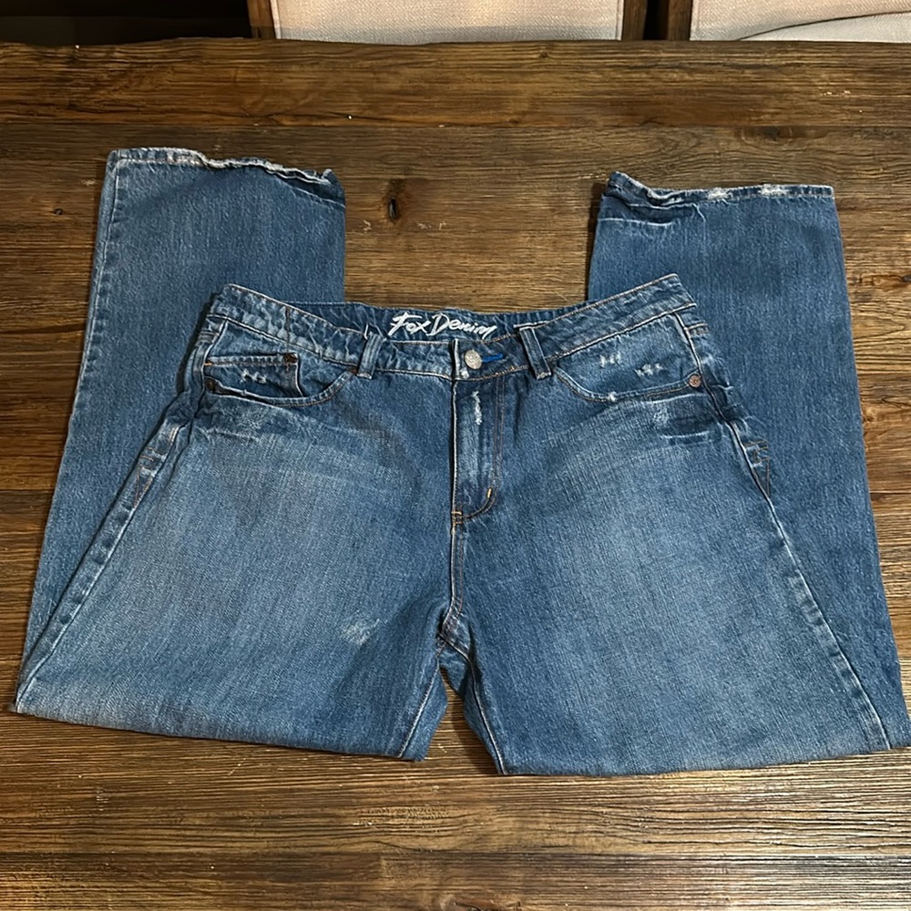 Men’s Fox brand distressed denim jeans, size 38